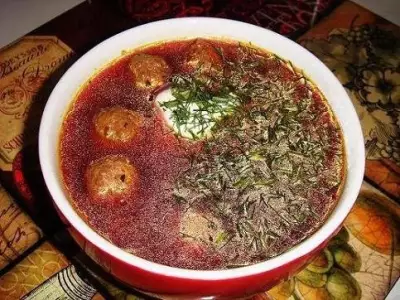 Латышский суп с фрикадельками "Виенс, диви, трис!"