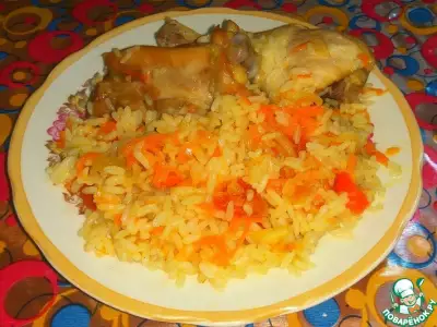 Запеченная курица с рисом и овощами