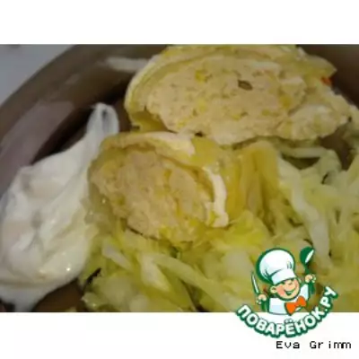 Куриные рулетики-суфле с овощами