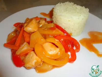 Курица по-китайски с рисом басмати