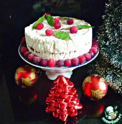 Замороженный рождественский торт без выпечки