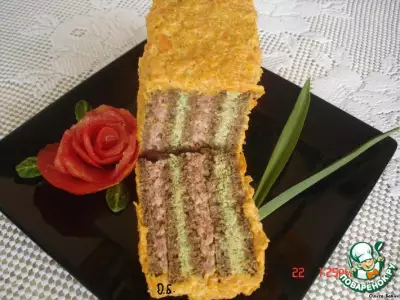 Бутербродный торт "Полосатик"