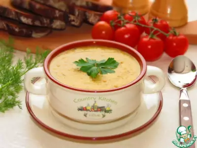 Турецкий суп из чечевицы с грибами