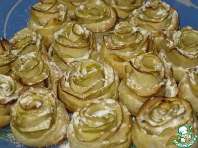Яблочные пирожные "Белые розы"