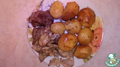 Картофель, запеченный в казане с мясом