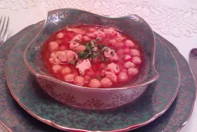 Турецкий куриный суп с нутом