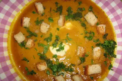Суп-пюре из баклажанов и тыквы