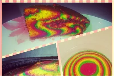 Радужный сметанный пирог с маком