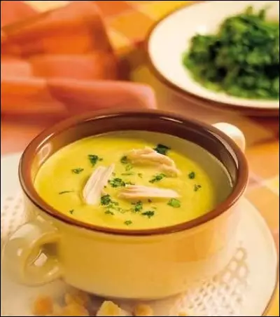 Овощной суп-пюре на курином бульоне