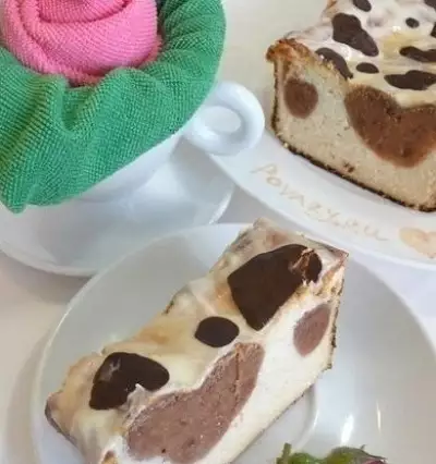 Творожный десерт с белым и черным шоколадом