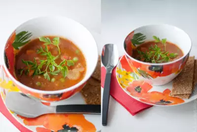 Густой овощной суп со спаржей