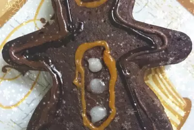 Имбирно шоколадные бисквитные снеговики