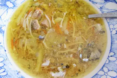 Суп из рыбных консервов с вермишелью