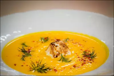 Морковно-имбирный суп с маршмеллоу