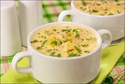 Сырный суп с рисом