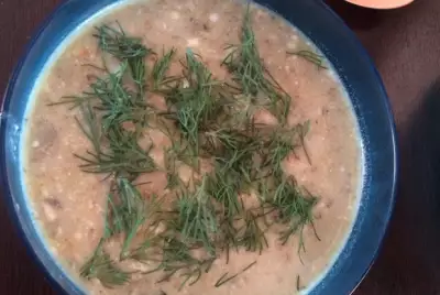 Сливочный крем суп из грибов с курицей