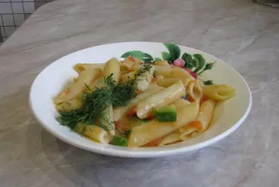Овощной соус по‑Сызрански с макаронами по рецепту от Евгения Сивожелезова