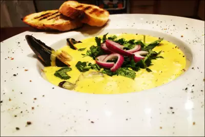 Сырный суп-пюре с мидиями