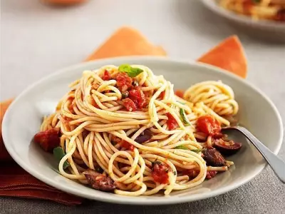 Спагетти с баклажанами с пармезаном