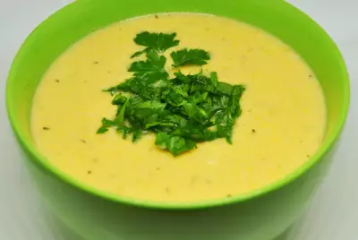 Крем-суп из лосося и тыквы
