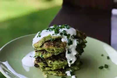 Кабачковые оладьи с кукурузной мукой