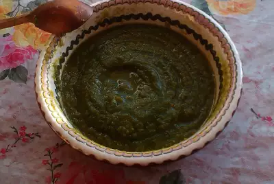 Крем суп из шпината с топинамбуром