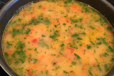 Суп из трески с овощами по‑норвежски