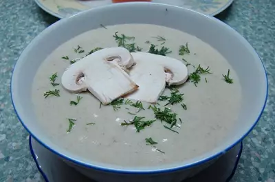 Картофельный суп-пюре с грибами шампиньонами