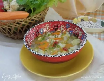 Суп овощной с фасолью