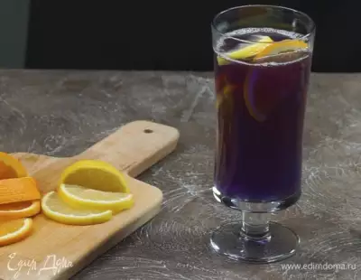 Чай синие лепестки с медом и лимоном