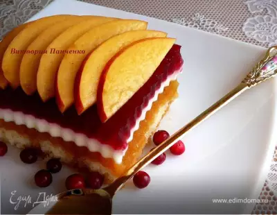 Персиково-брусничный десерт. ГОТОВИМ ВМЕСТЕ С "HOMEQUEEN CORPORATION" фото