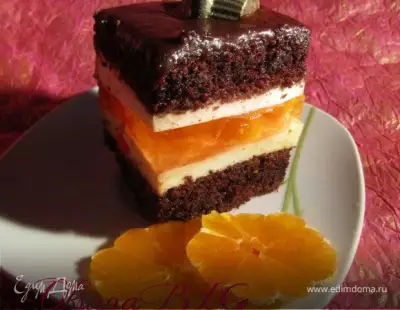 Торт "Шоколадный с мандариновой прослойкой"