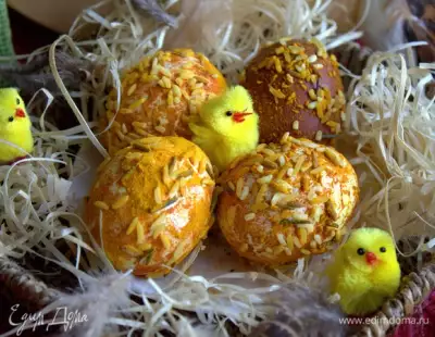 Яйца на Пасху в куркуме и рисе