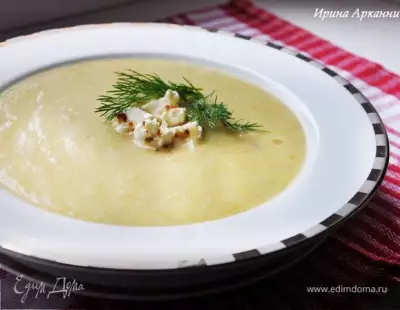 Овощной суп-пюре с зеленым горошком