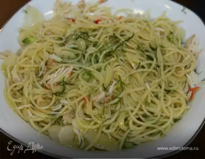 Спагетти с крабами и фенхелем