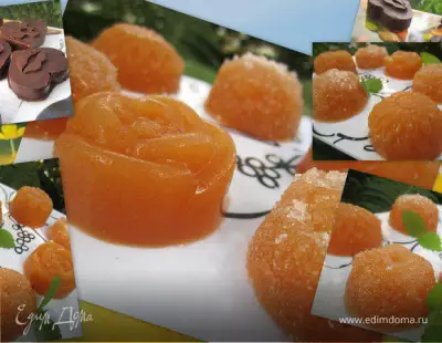 Персиковый мармелад и шоколадно-мармеладные конфеты (на агар-агаре) фото