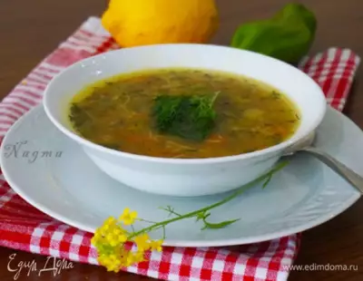 Овощной суп с нутом и вермишелью