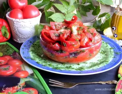 Быстрые маринованные томаты и перцы