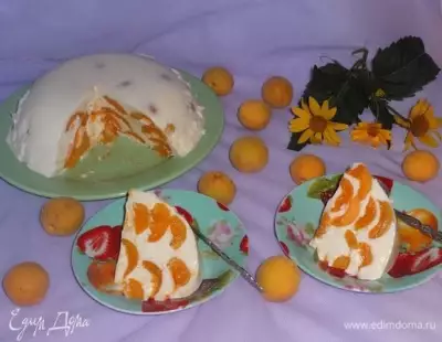 Желейный торт «Абрикосы в сметане» фото