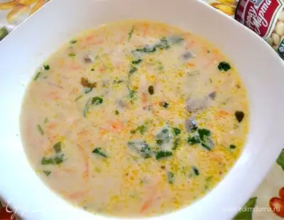 Сырный суп с белой фасолью