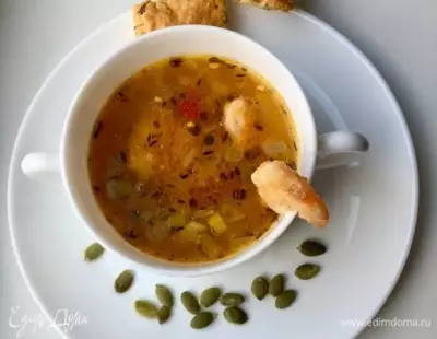 Легкий суп с креветками солнечное настроение