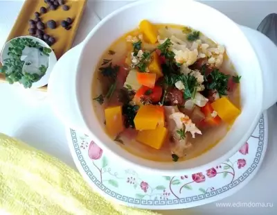 Овощной суп с сельдереем и тыквой