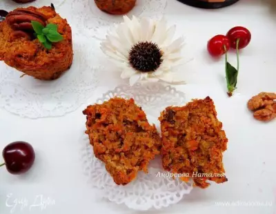 Морковно-овсяные кексы с грецкими орехами