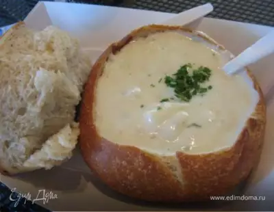 Картофельный суп по старо чешски в хлебе