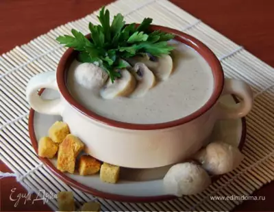 Молочный суп-пюре с шампиньонами