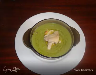 Суп-пюре из зеленого горошка и кукурузы