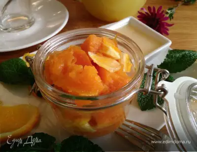 Тыквенно-апельсиновый десерт с медовым соусом