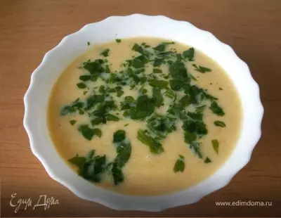 Суп-пюре из белой фасоли с грушей
