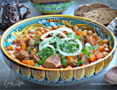 Густой татарский суп «Нохутлы аш»