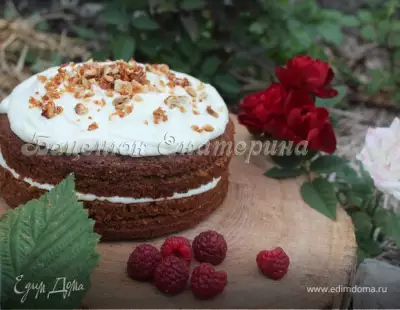 Арахисовый чудо торт с малиной и соленой карамелью
